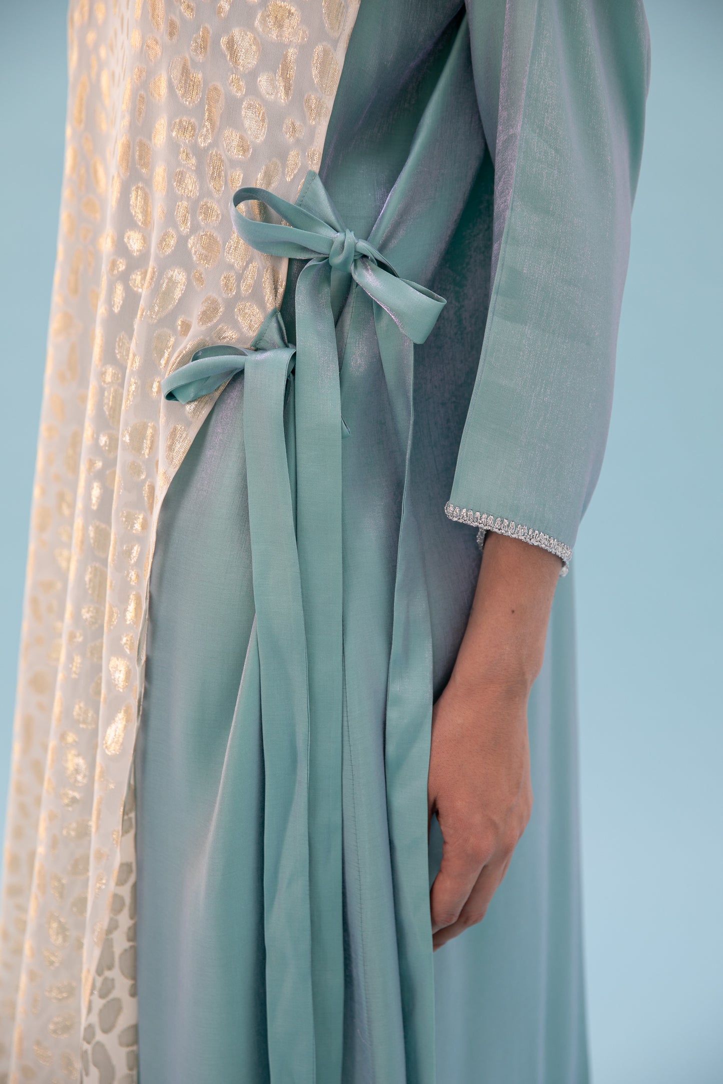 Silk Dress with handmade crochet