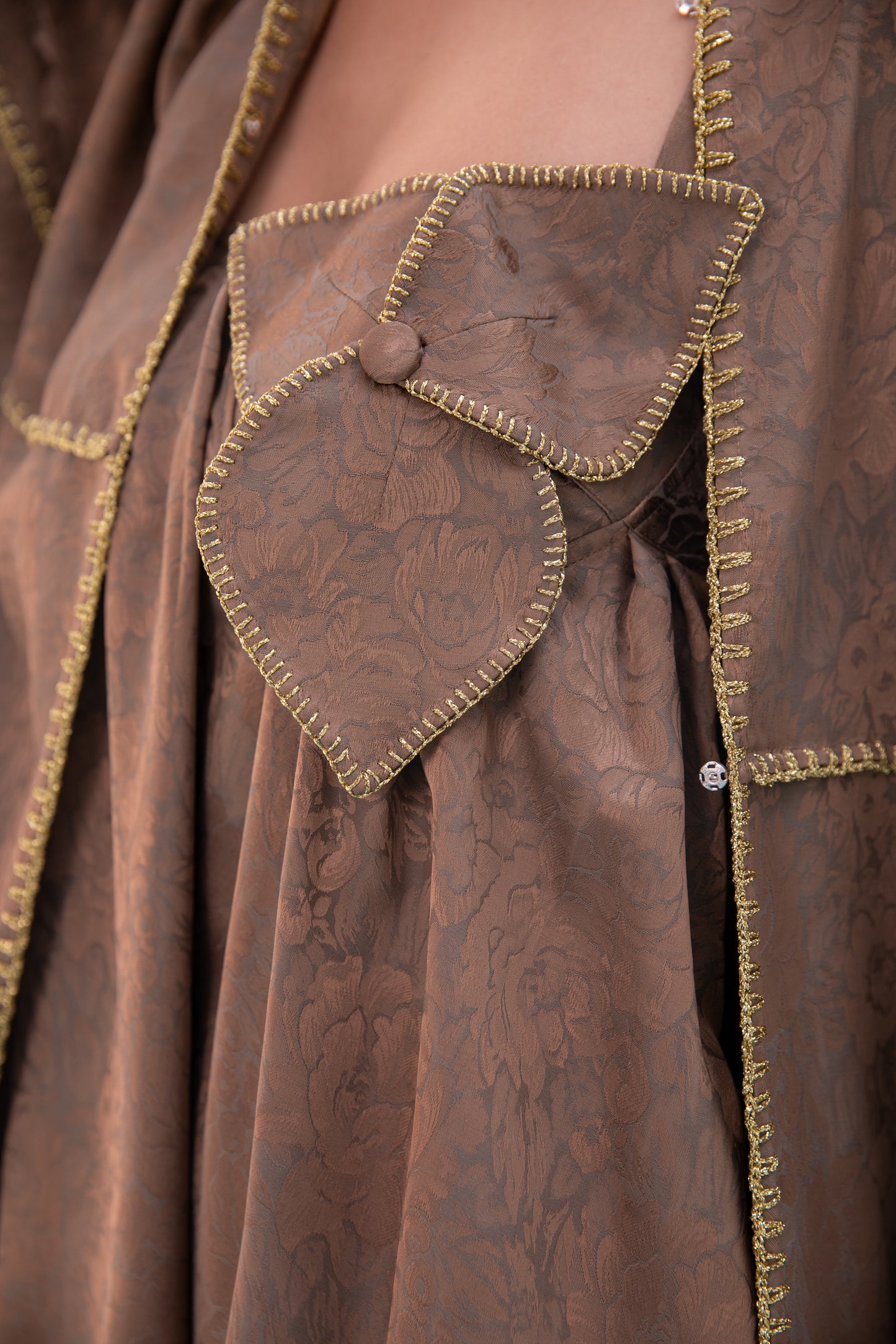 Silk Abaya set with handmade crochet (abaya +dress)