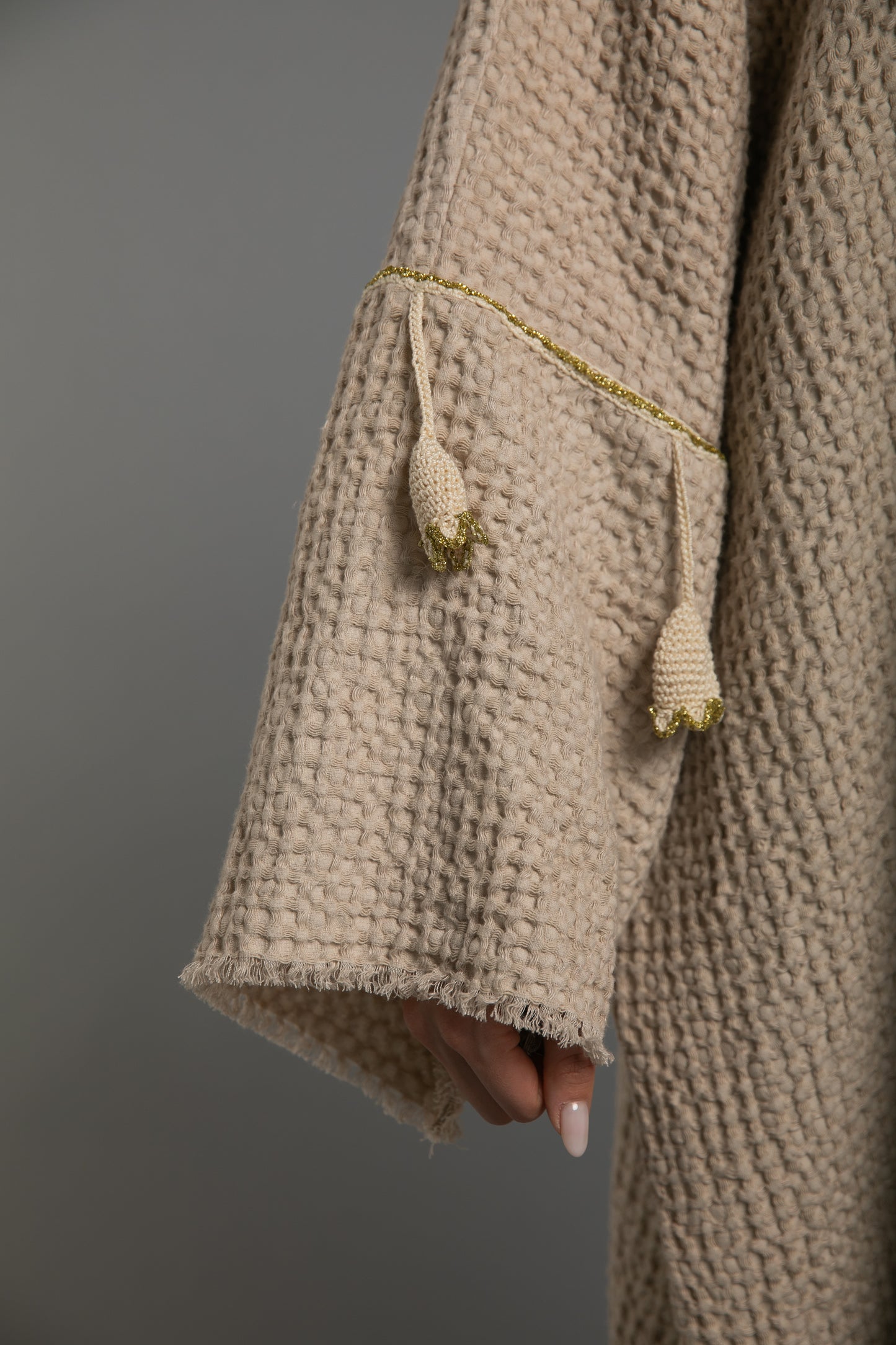 Waffle Abaya - Beige