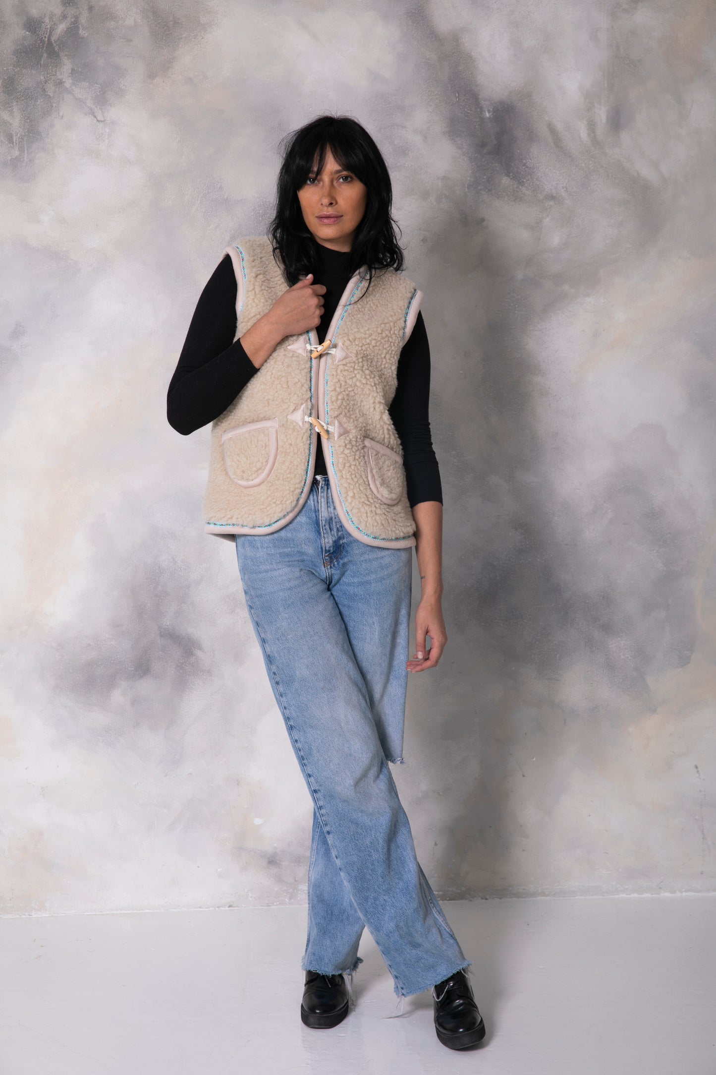 Al Ula Vest - Virgin Wool - Beige