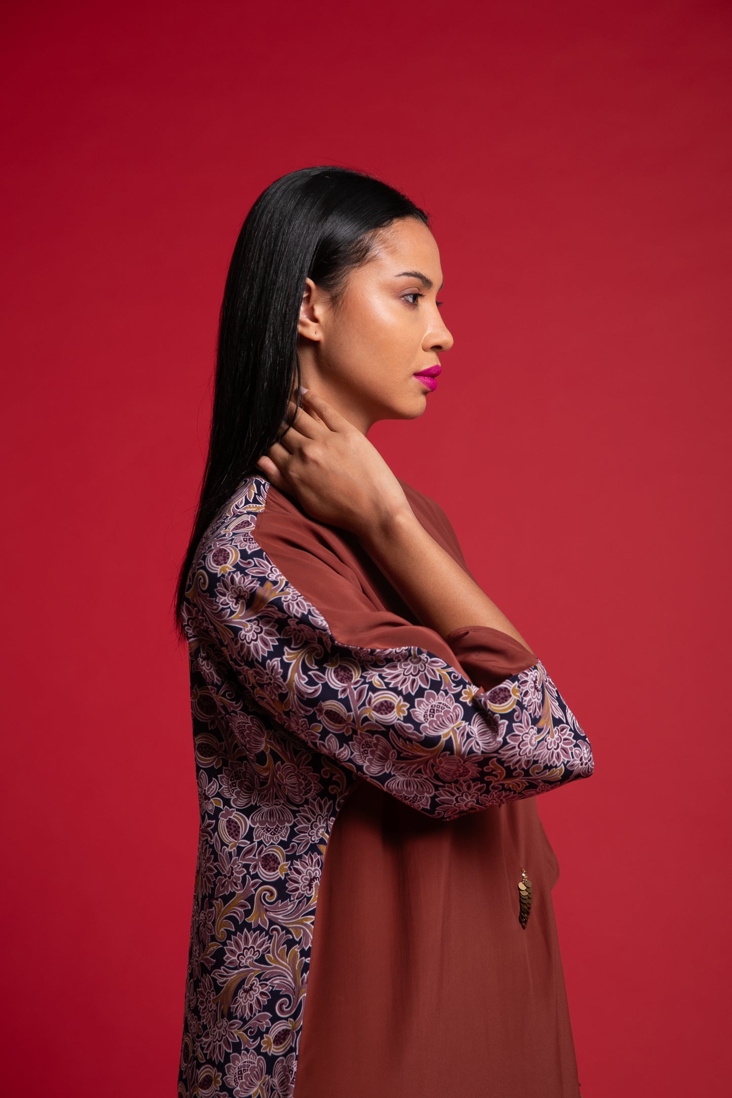 Silk embroidered dress