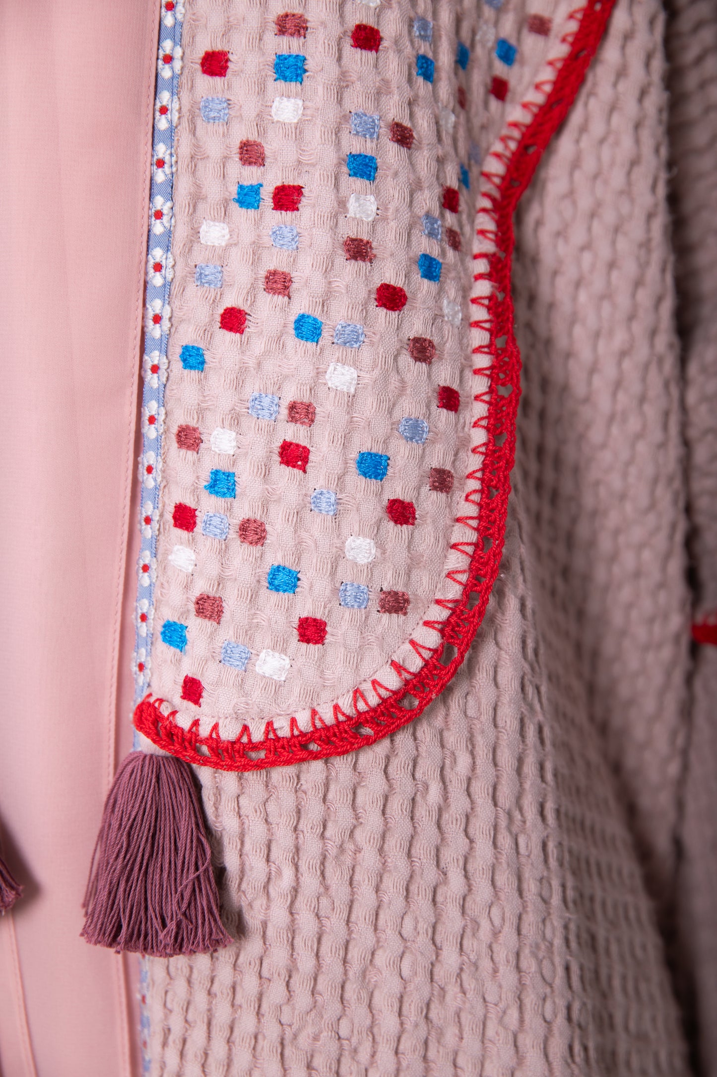 Waffle Abaya - Light Pink