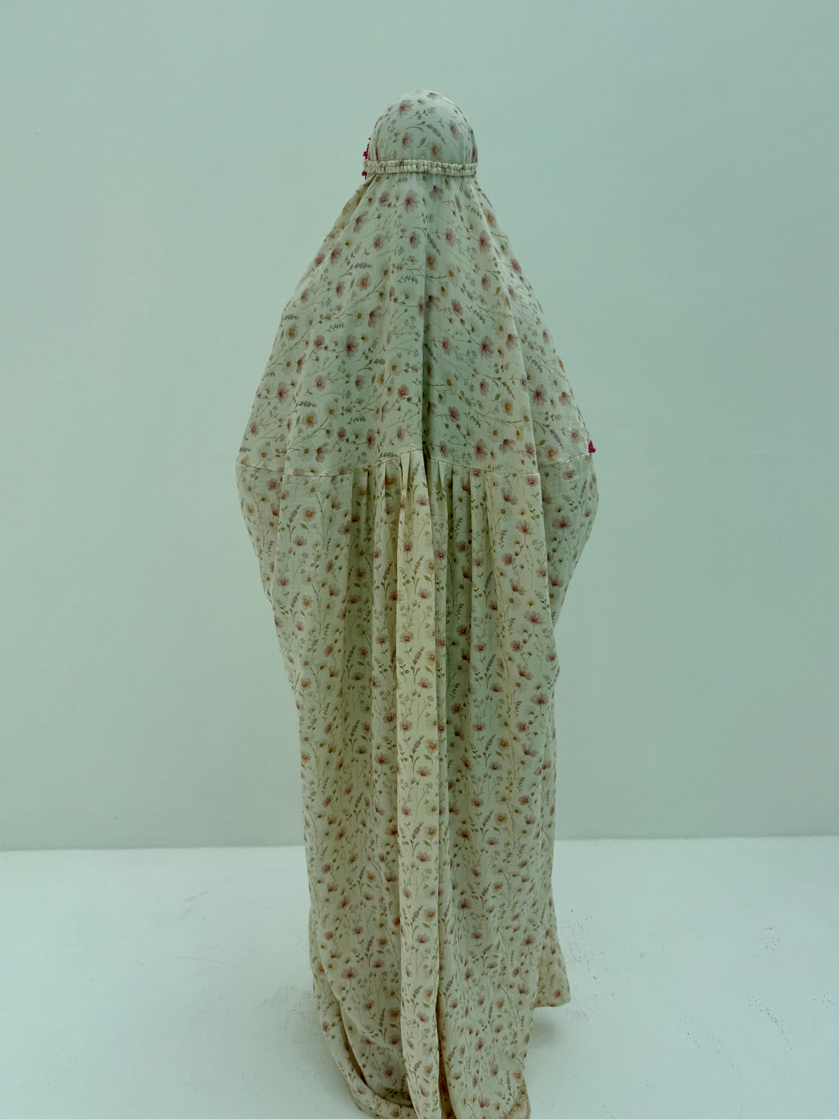 Muslin Prayer dress with handmade crochet
