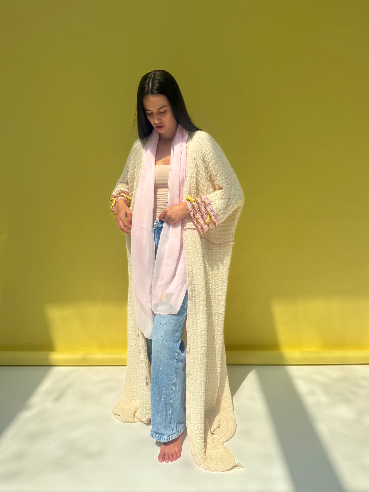 Lemon Drop - Off white abaya