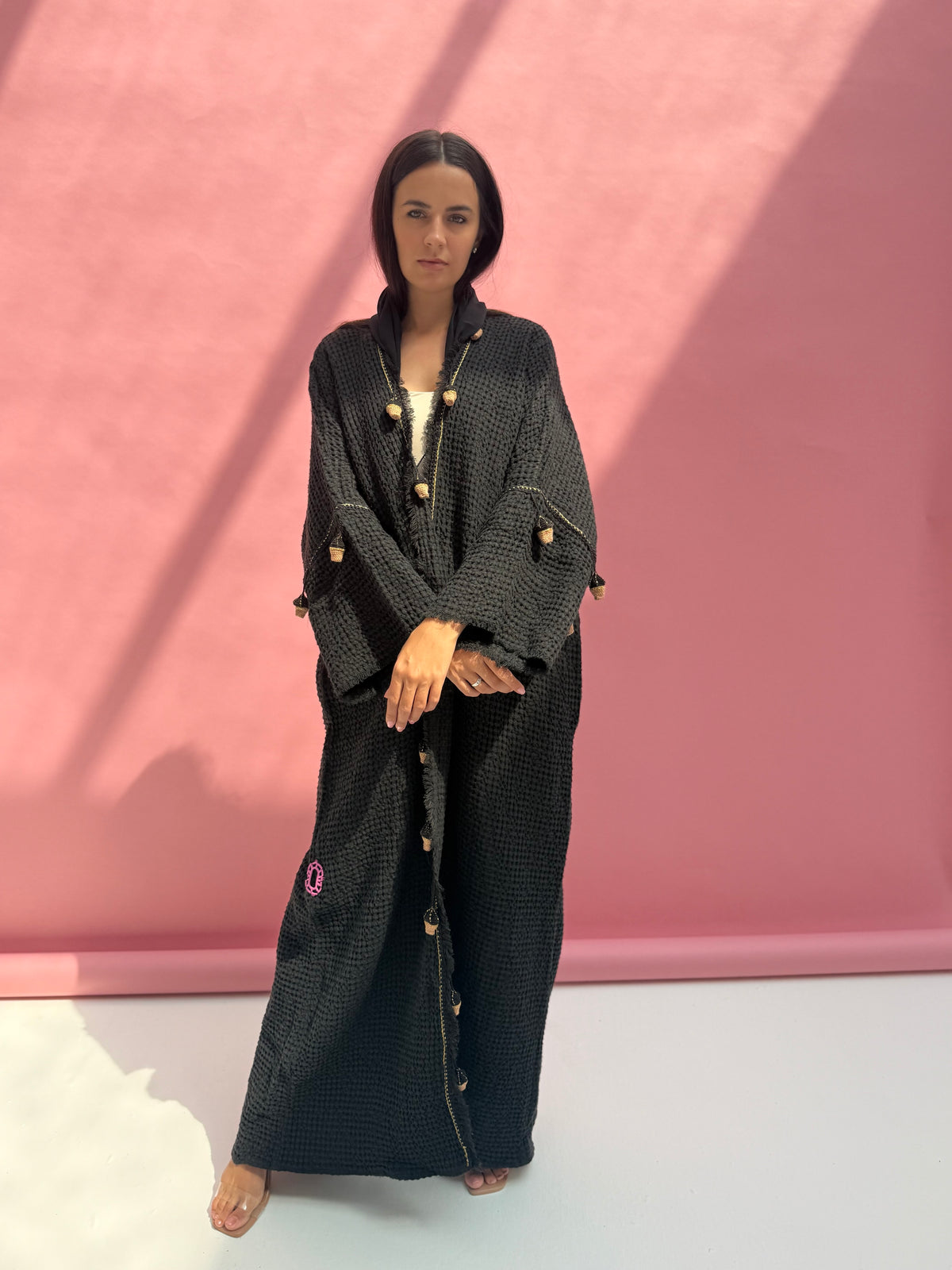 Waffle abaya - Ice Cream - Black