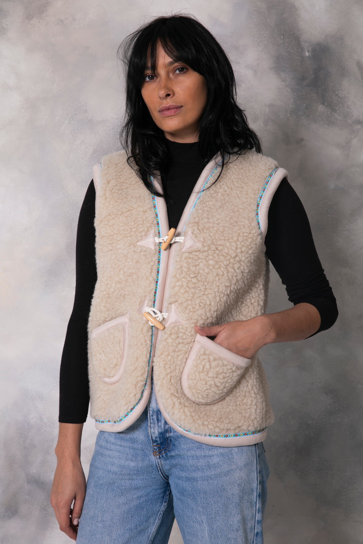 Al Ula Vest - Virgin Wool - Beige