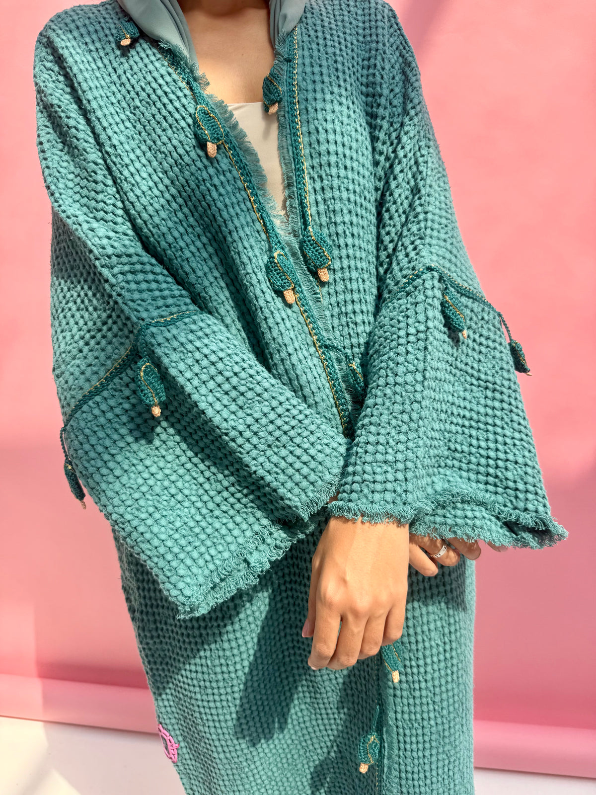 Waffle abaya - Ice Cream - Teal