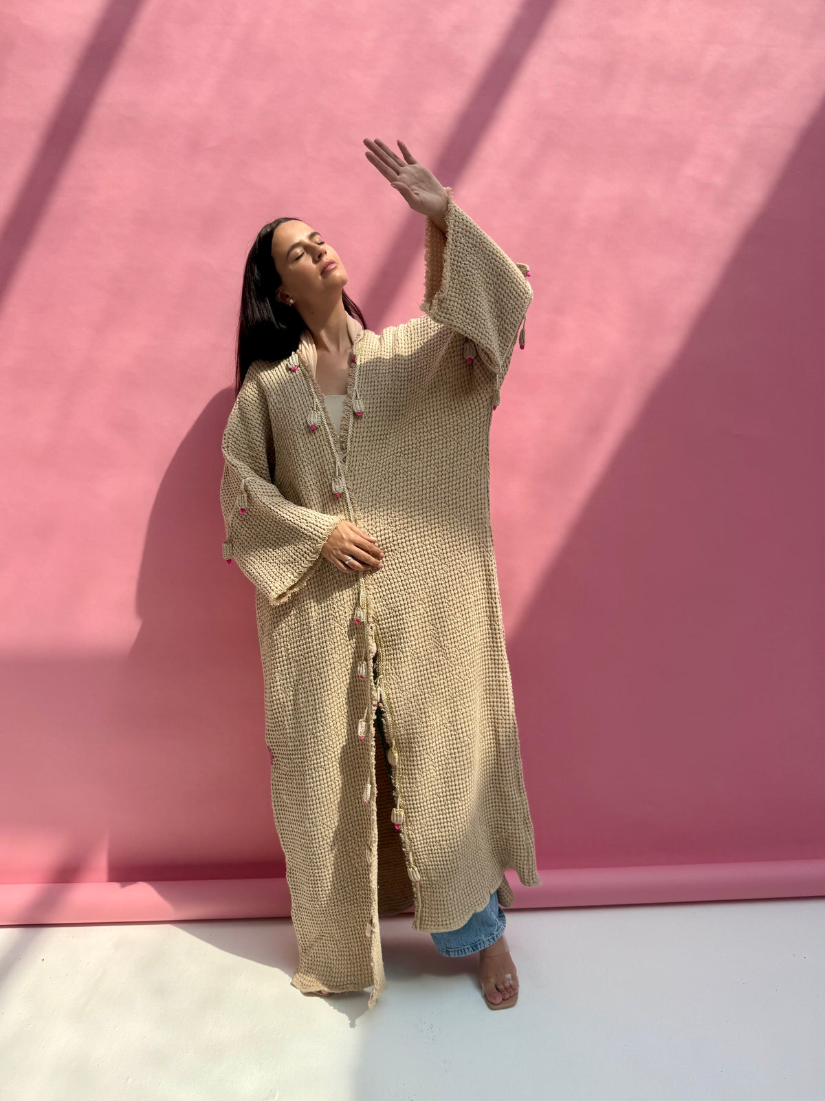 Waffle abaya - Ice Cream - Beige