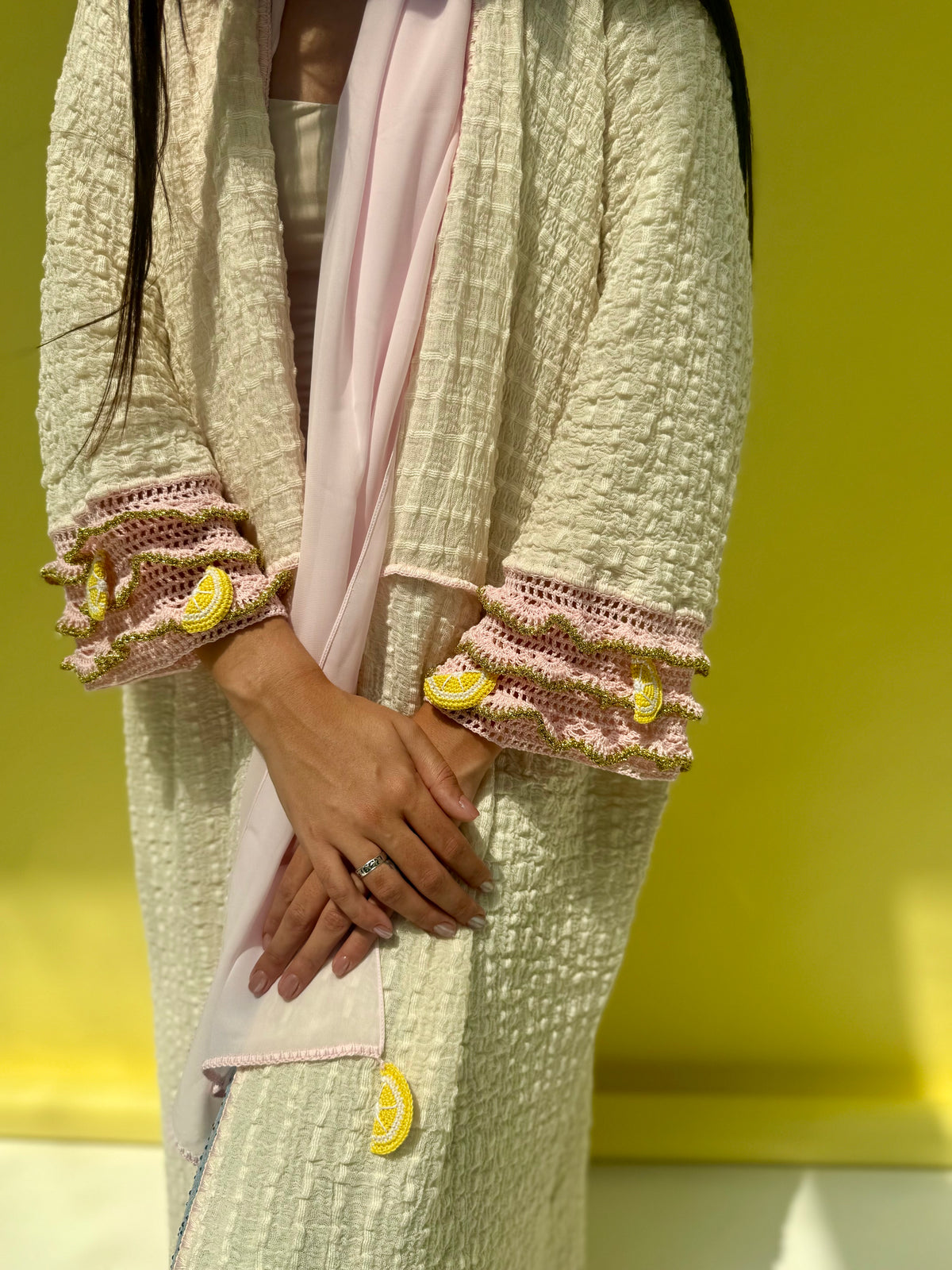 Lemon Drop - Off white abaya