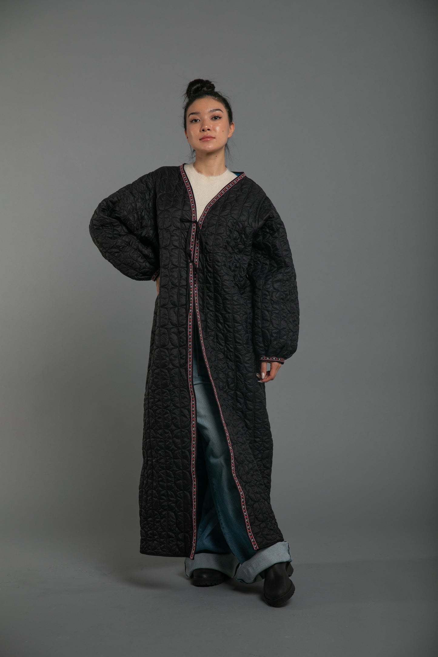 Black Puffer abaya