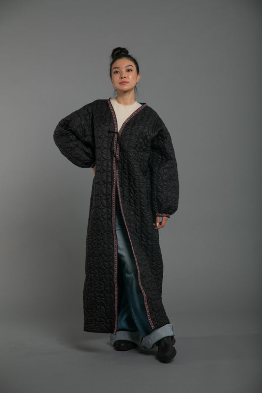 Black Puffer abaya