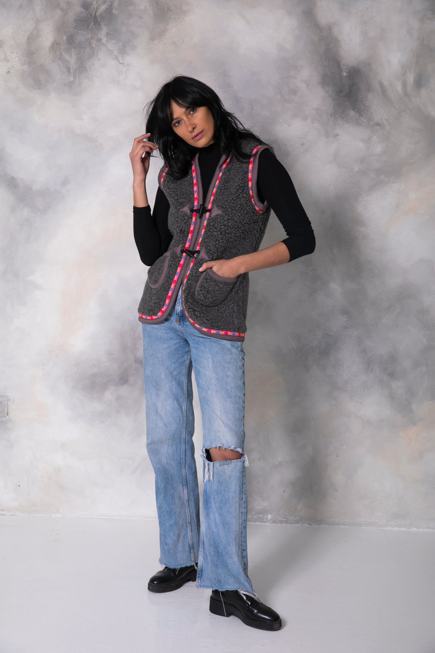 Al Ula Vest - Virgin Wool - Grey