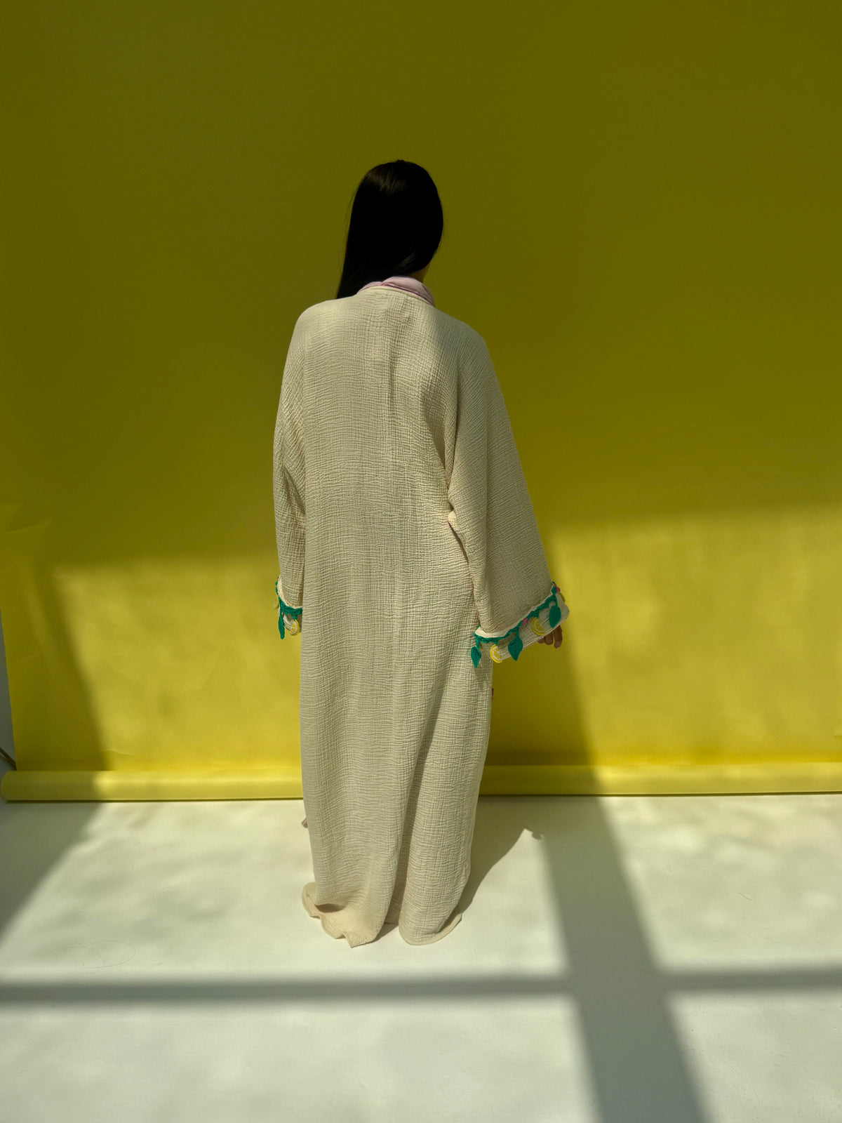 Lemon Drop - Off white abaya