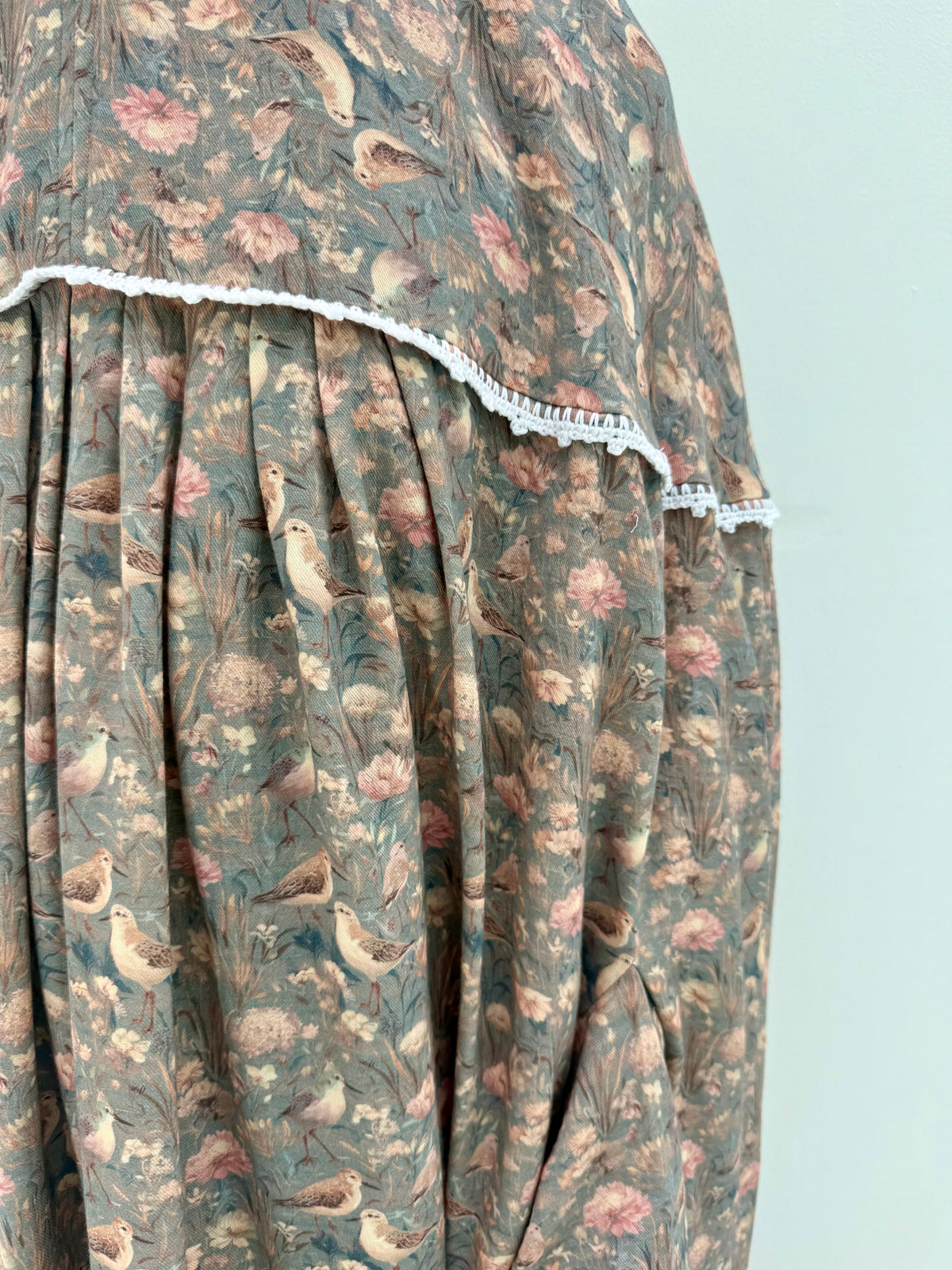 Muslin Prayer dress with handmade crochet