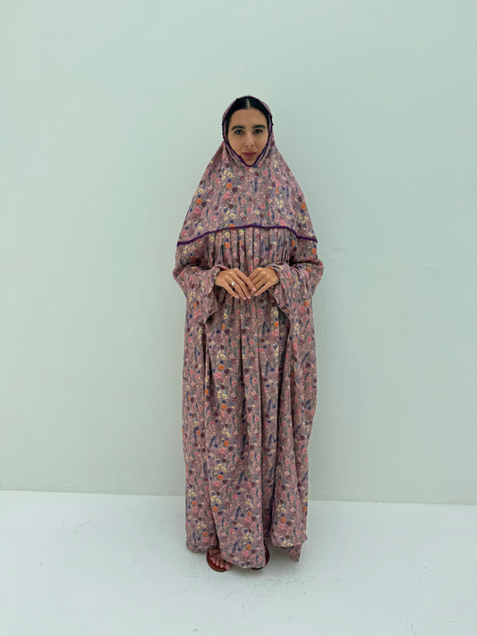 Muslin Prayer dress with handmade crochet