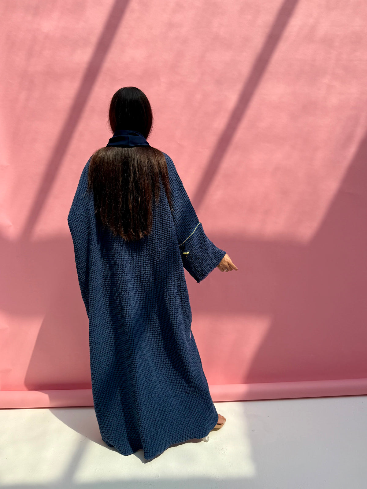 Waffle abaya - Ice Cream - Navy Blue