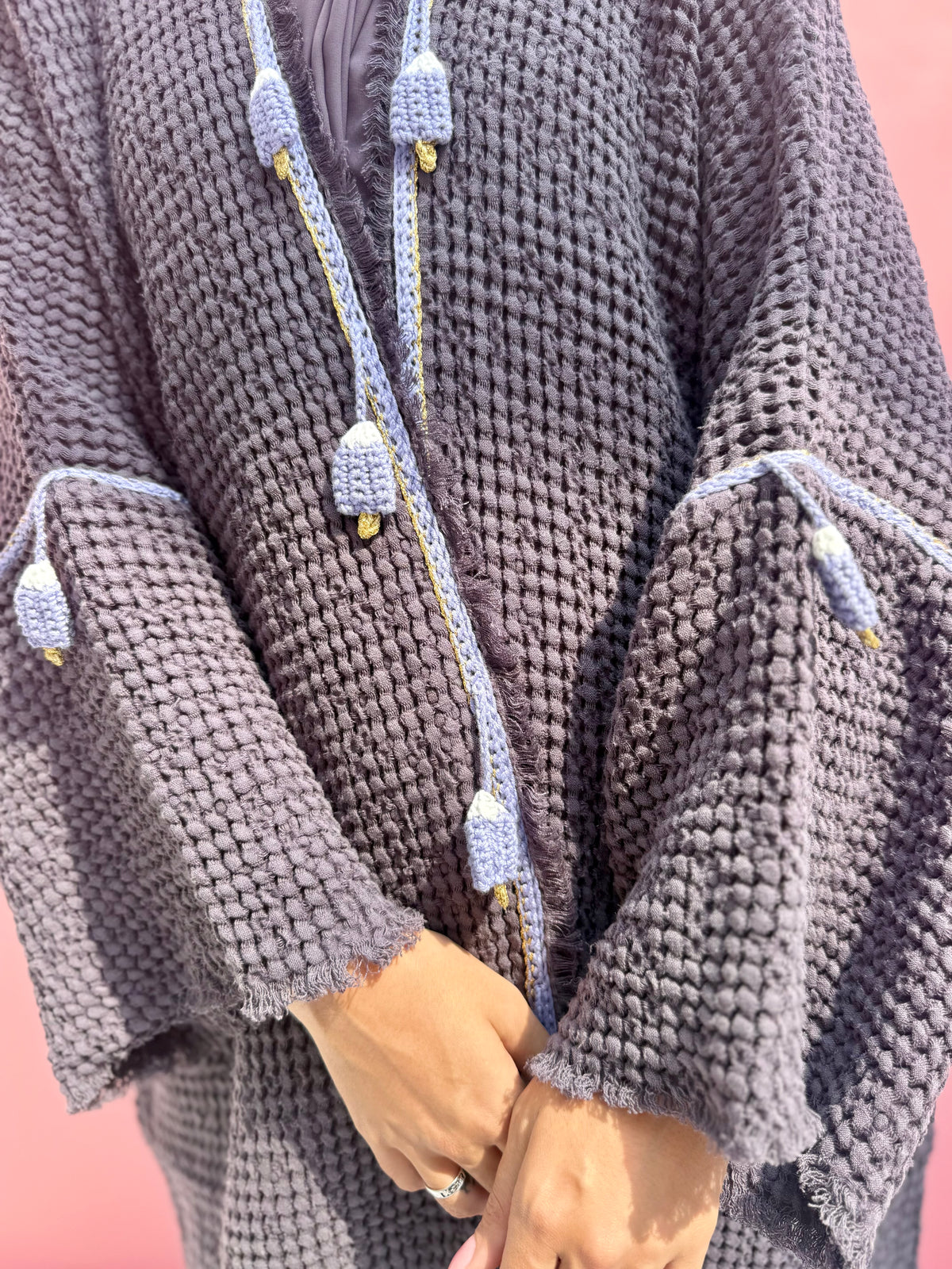Waffle abaya - Ice Cream - Dark Purple