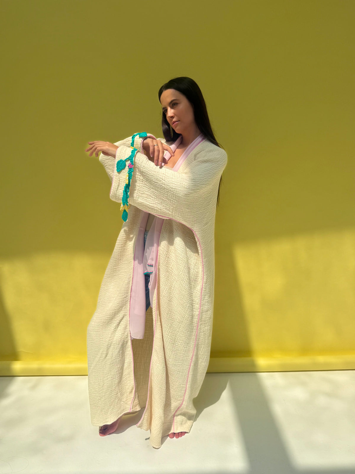 Lemon Drop - Off white abaya