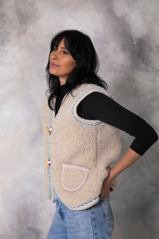 Al Ula Vest - Virgin Wool - Beige