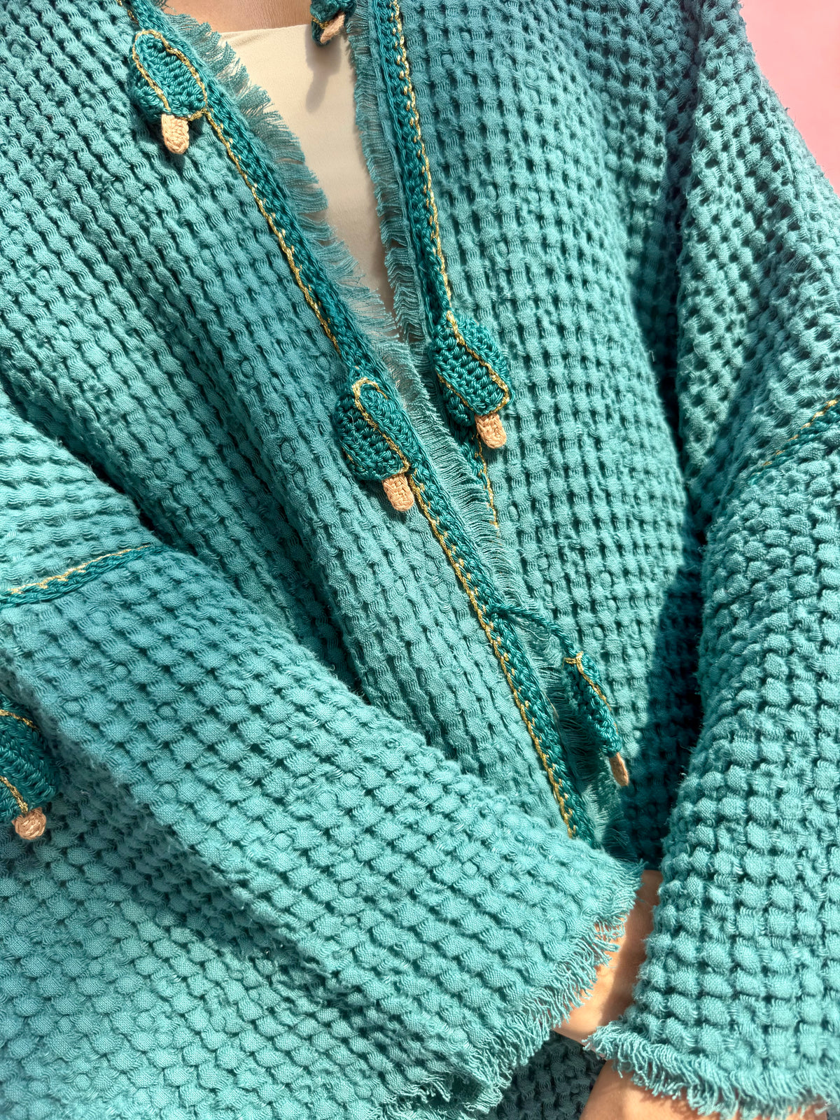 Waffle abaya - Ice Cream - Teal