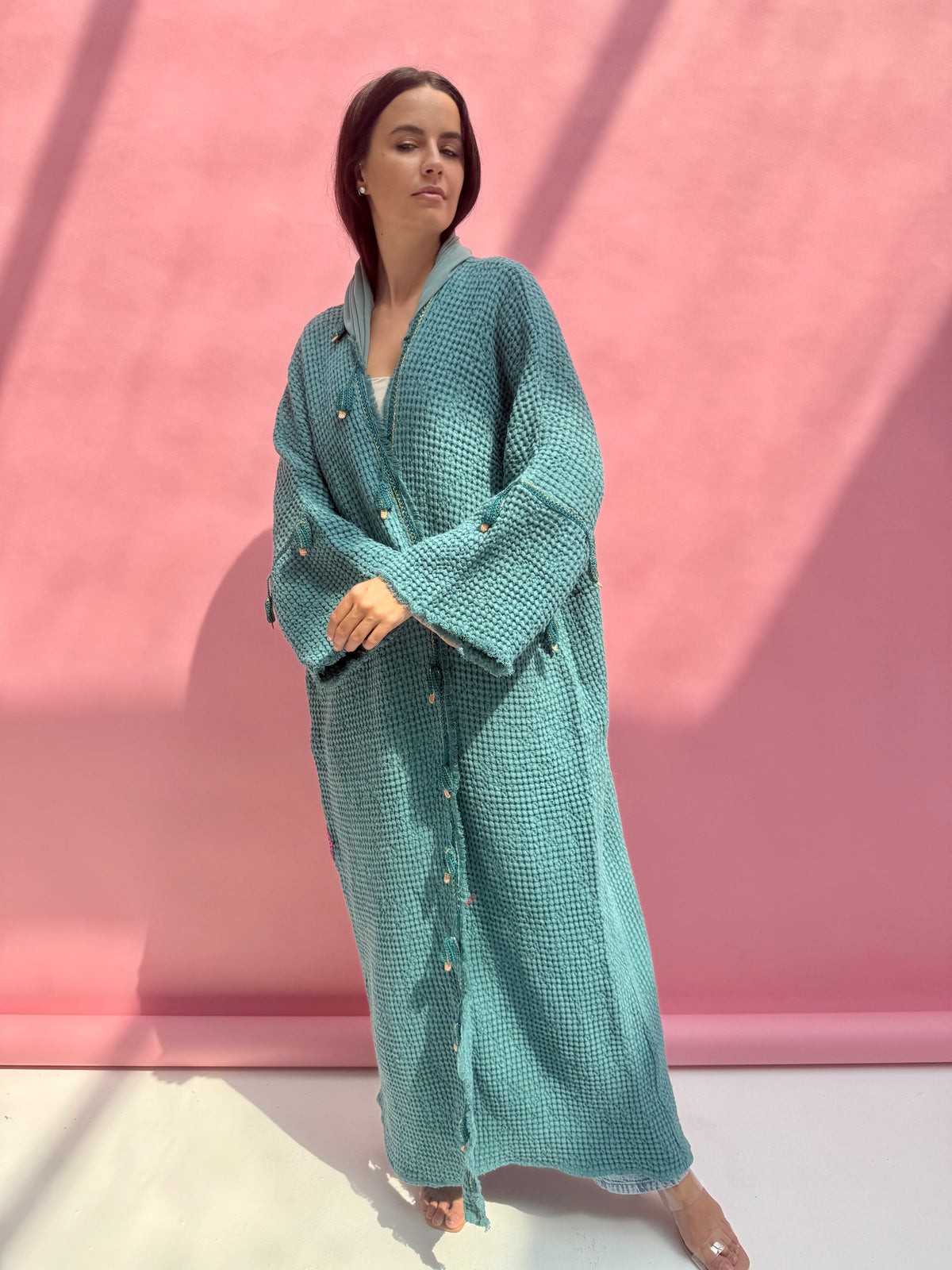 Waffle abaya - Ice Cream - Teal
