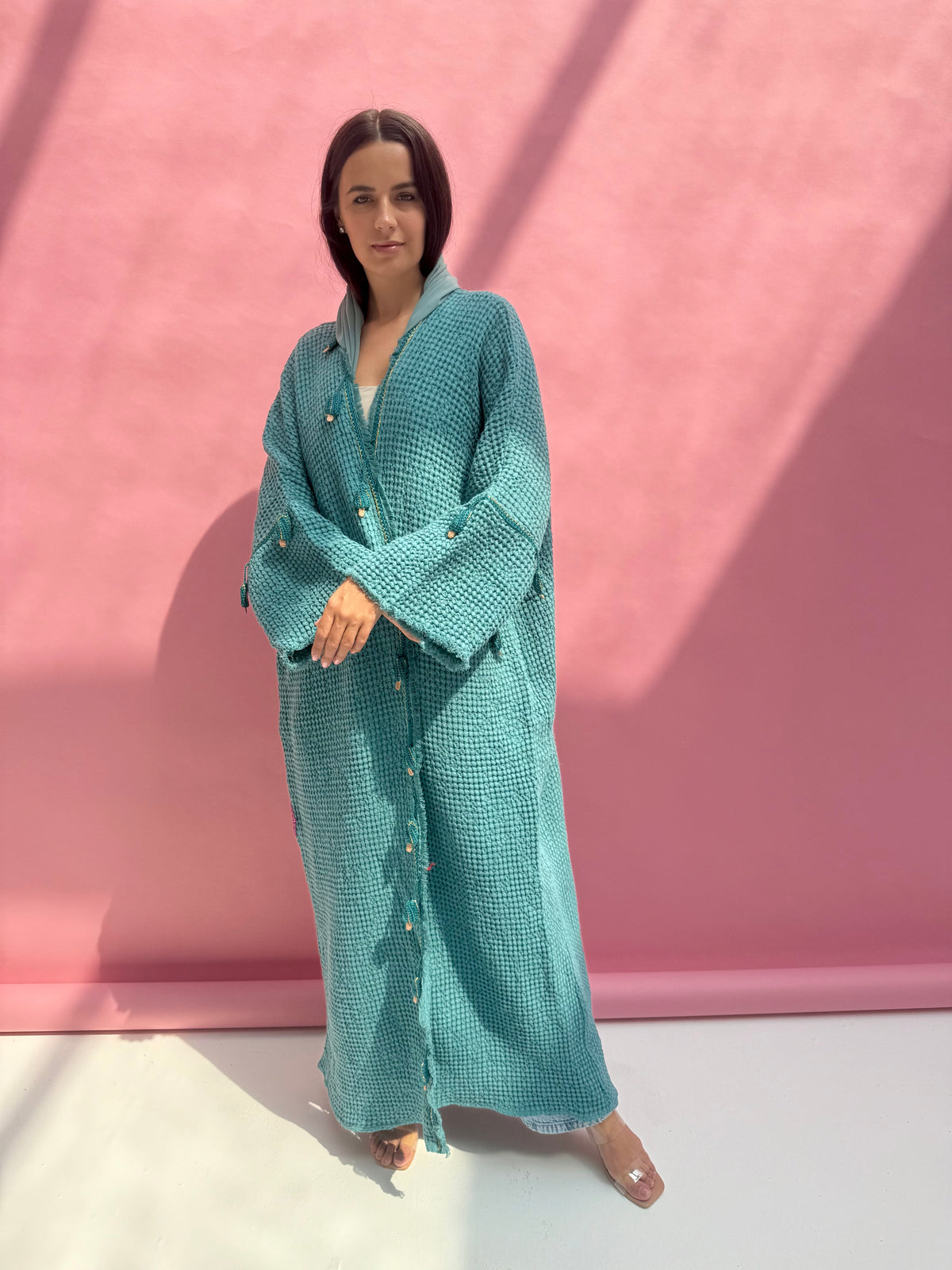 Waffle abaya - Ice Cream - Teal