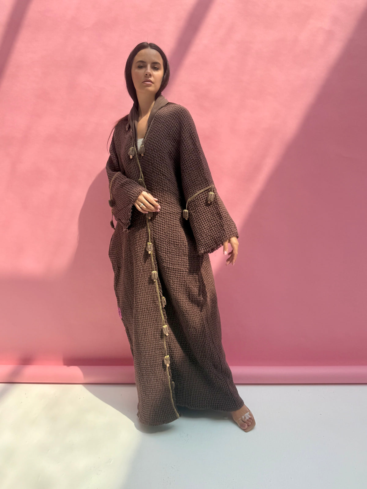 Waffle abaya - Ice Cream - Brown
