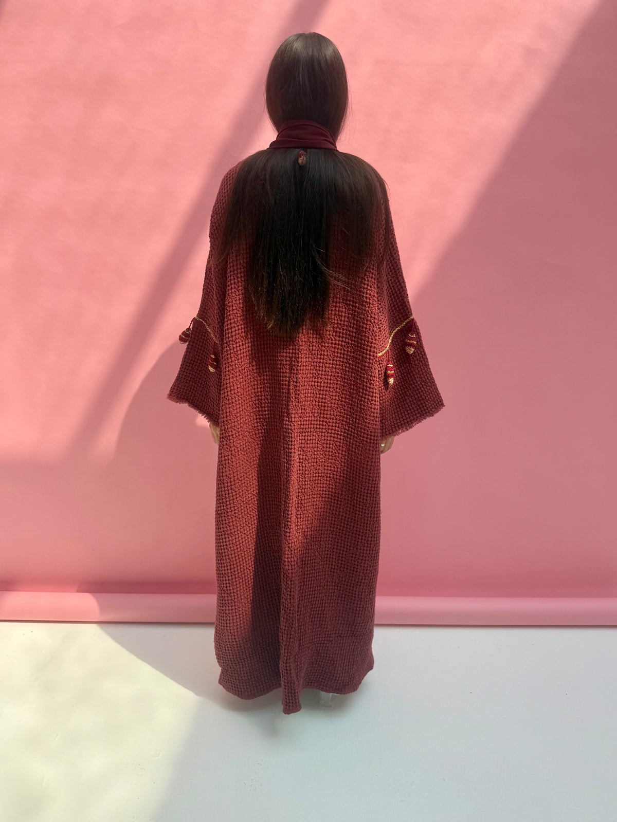 Waffle abaya - Ice Cream - Maroon