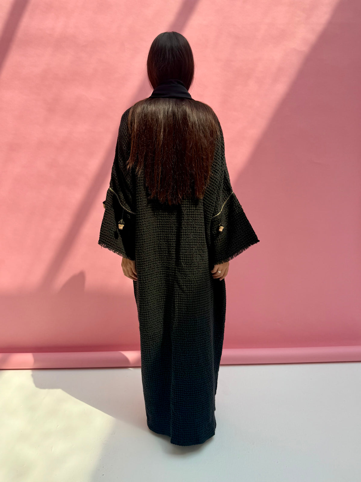 Waffle abaya - Ice Cream - Black