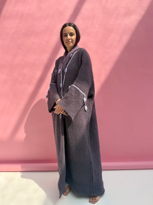 Waffle abaya - Ice Cream - Dark Purple