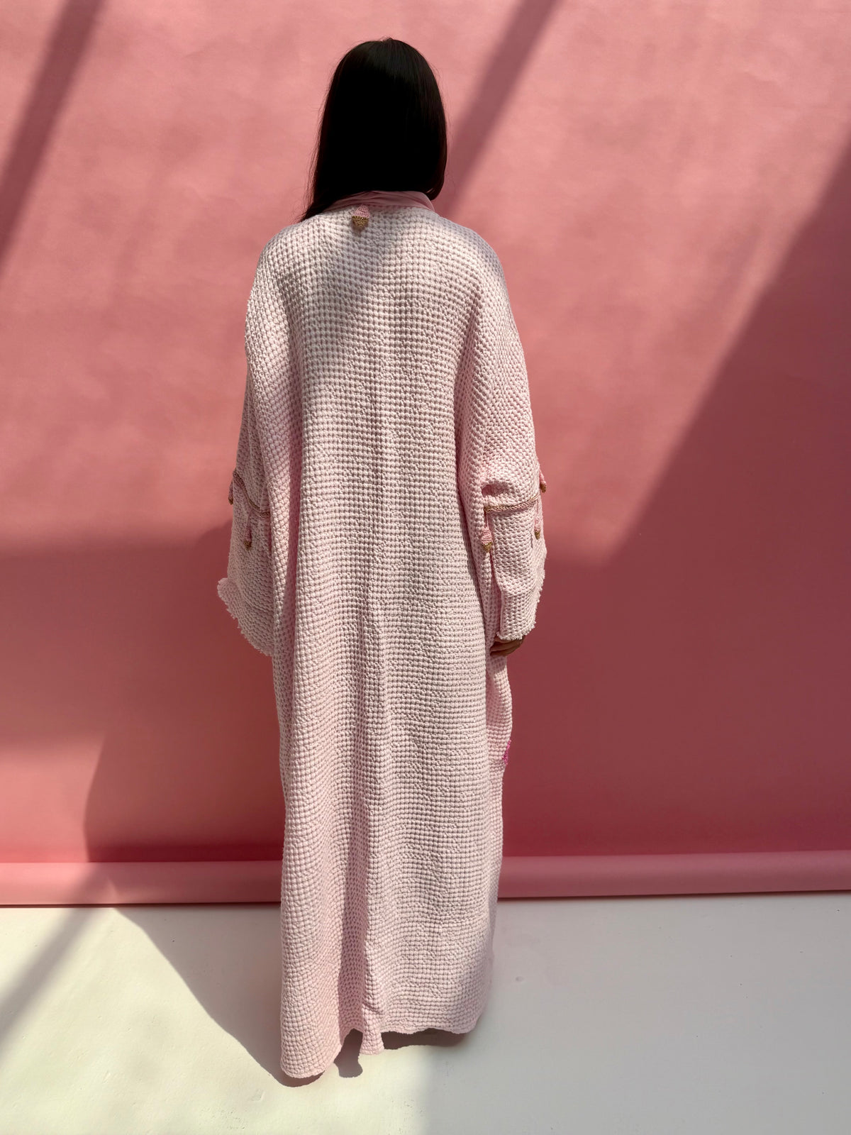 Waffle abaya - Ice Cream - Light Pink