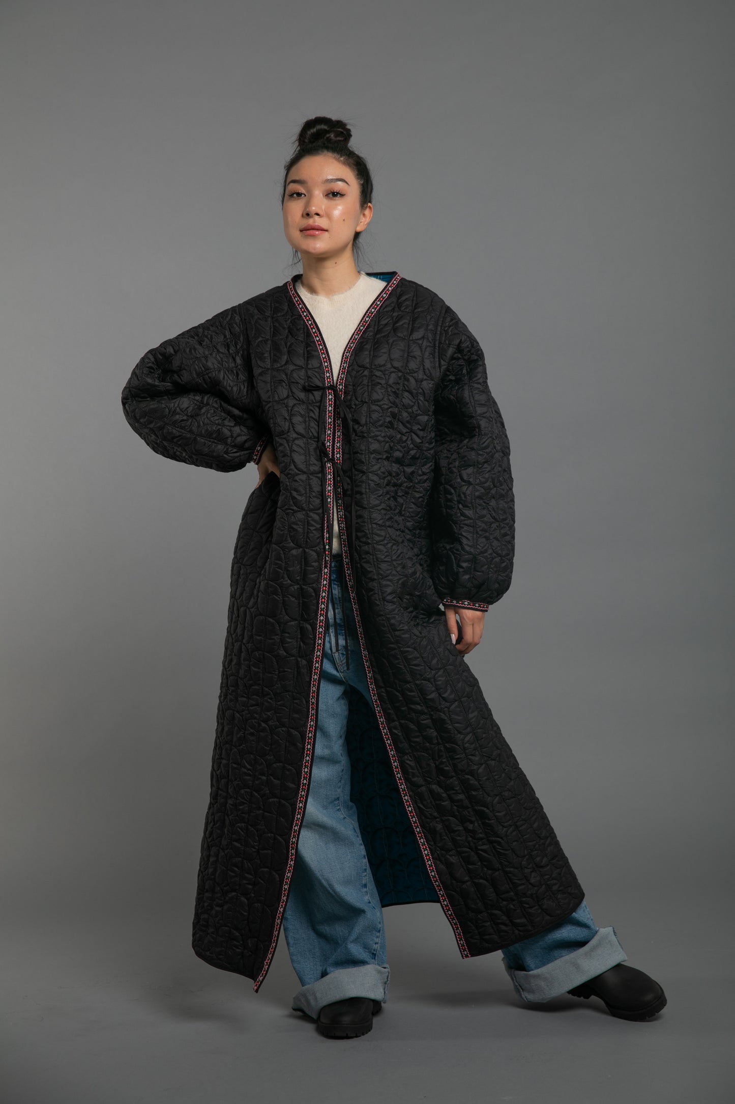 Black Puffer abaya