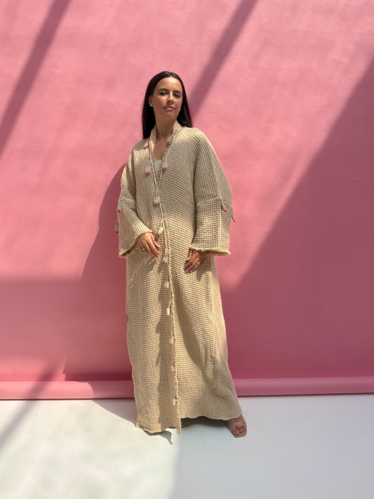 Waffle abaya - Ice Cream - Beige