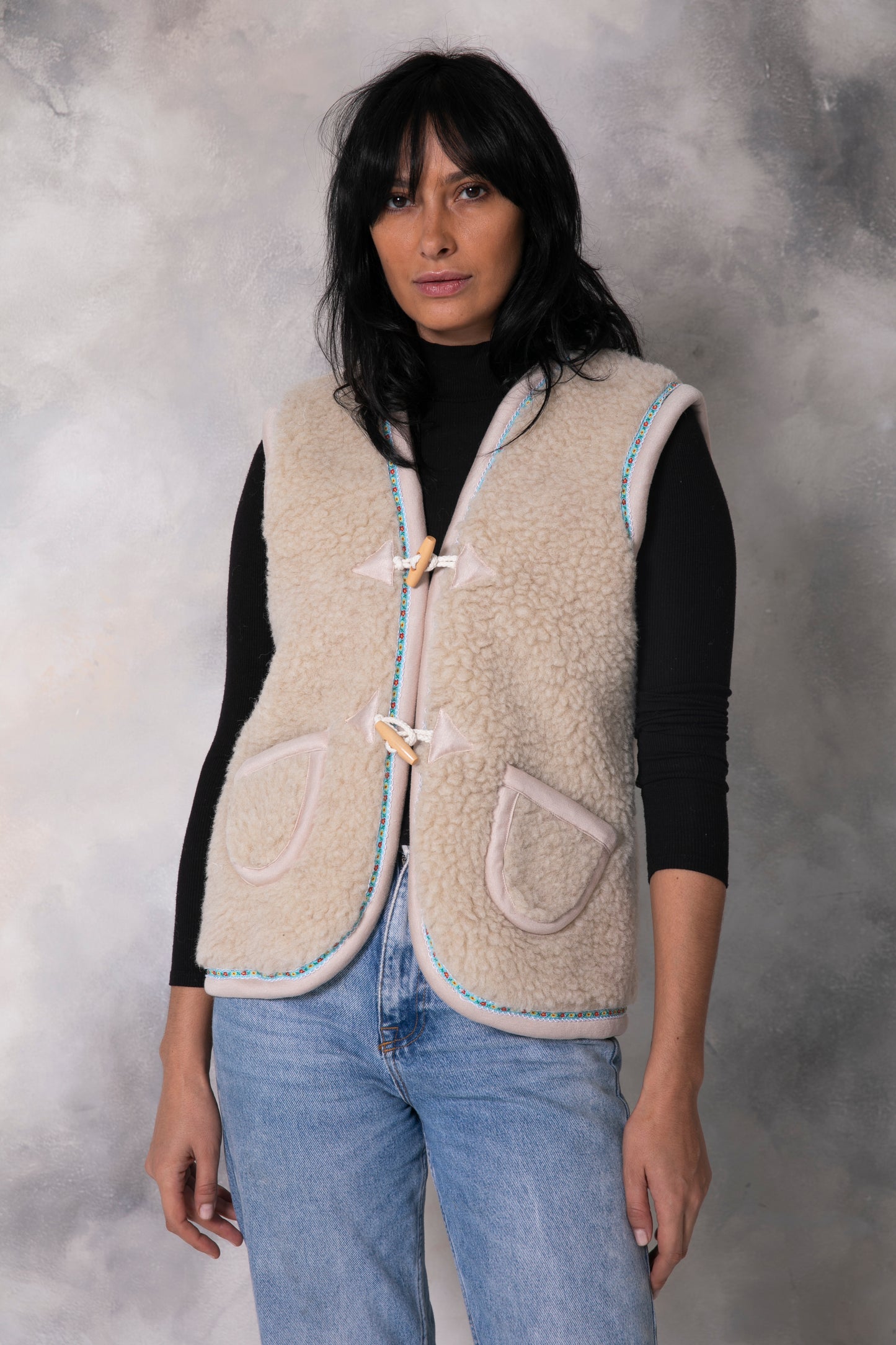 Al Ula Vest - Virgin Wool - Beige