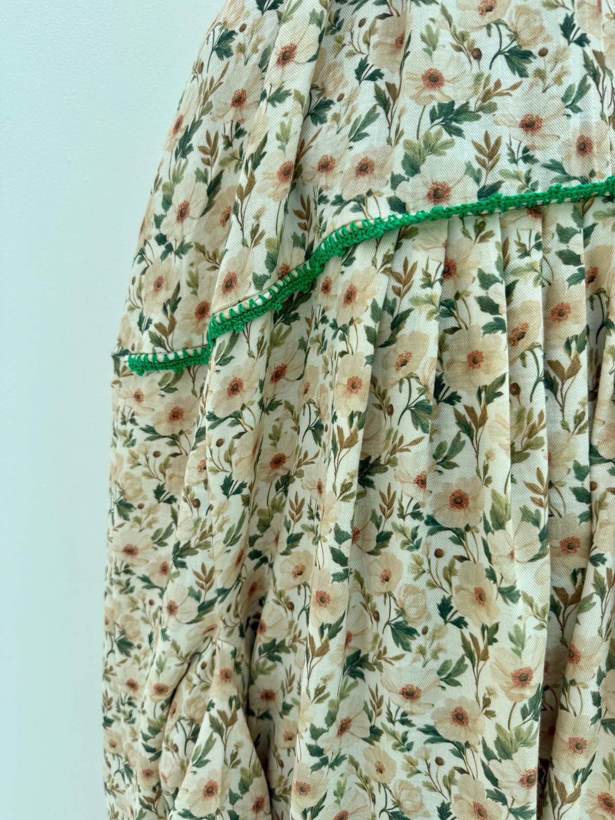 Muslin Prayer dress with handmade crochet