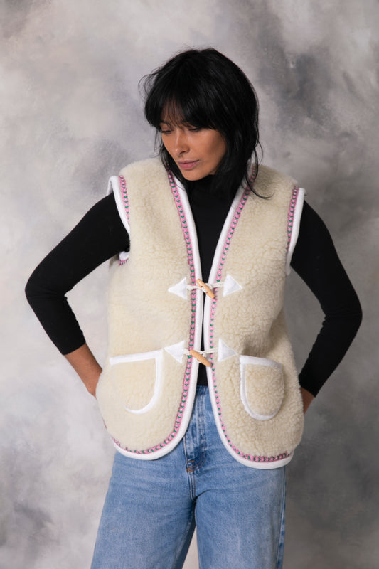 Al Ula Vest - Virgin Wool - White
