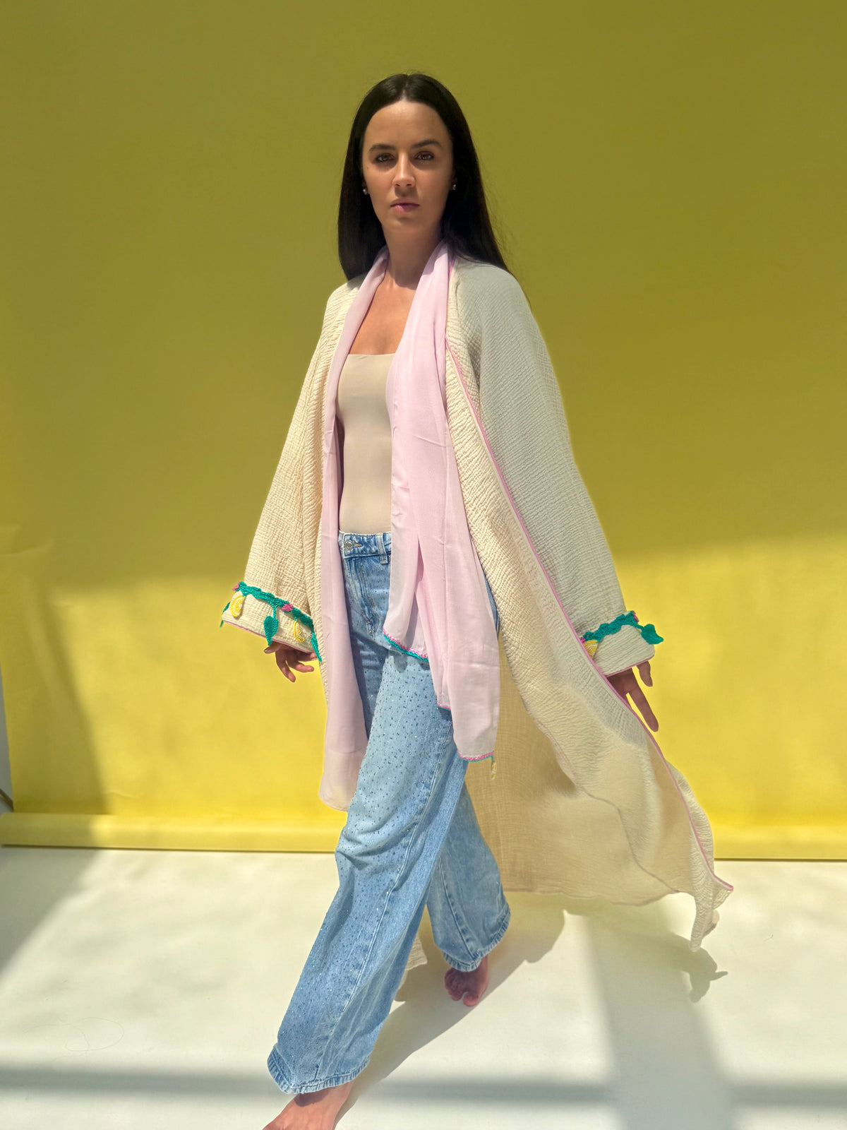 Lemon Drop - Off white abaya
