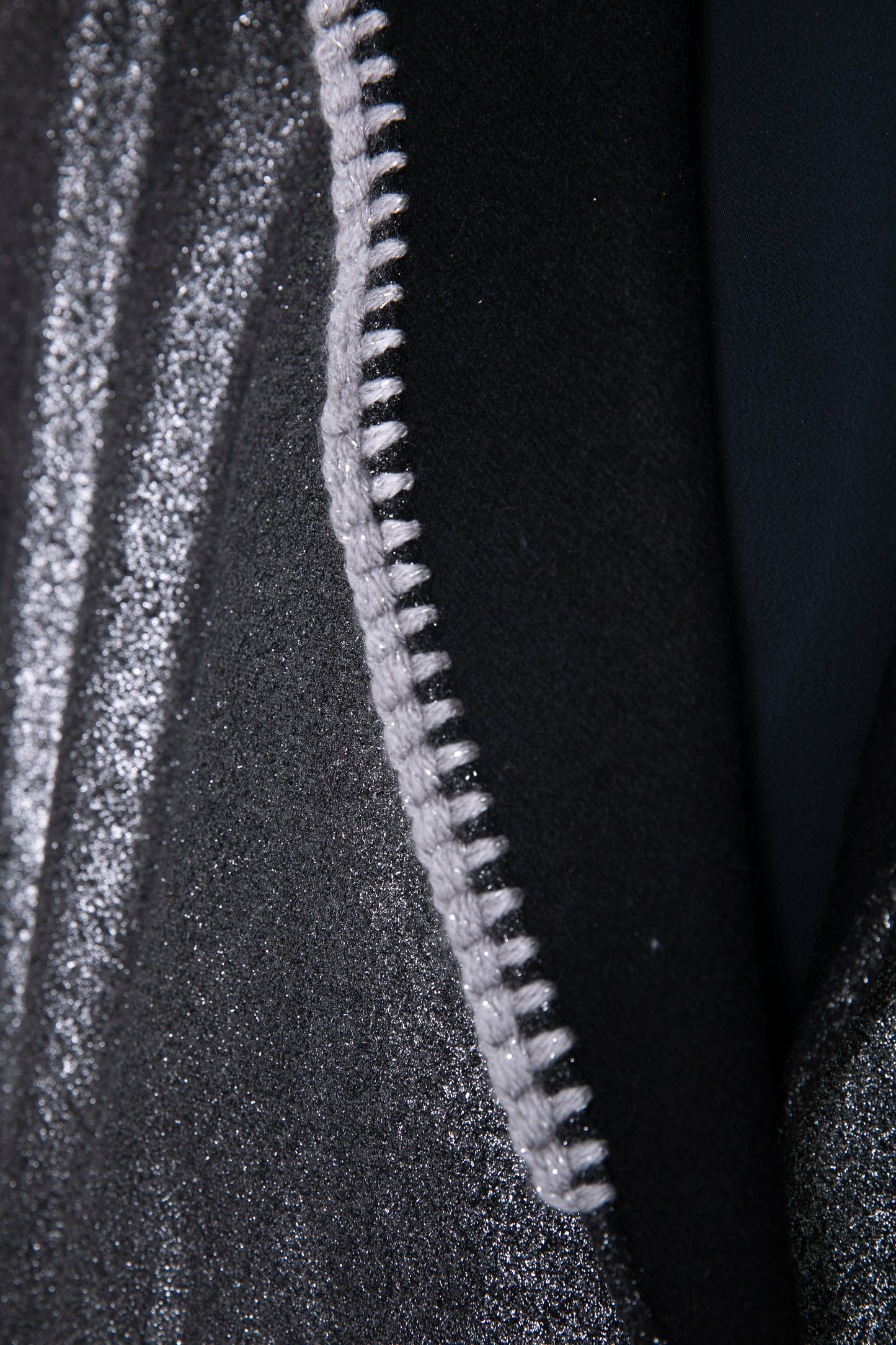 Silver shimmering Wool coat - Black / Silver