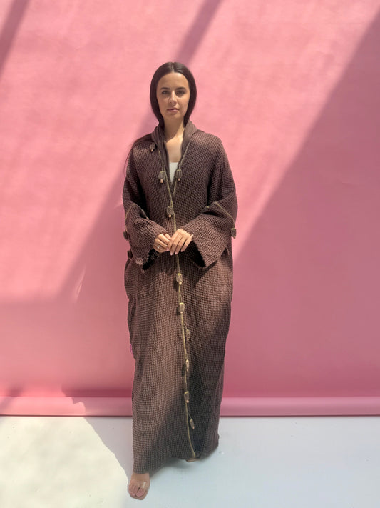 Waffle abaya - Ice Cream - Brown