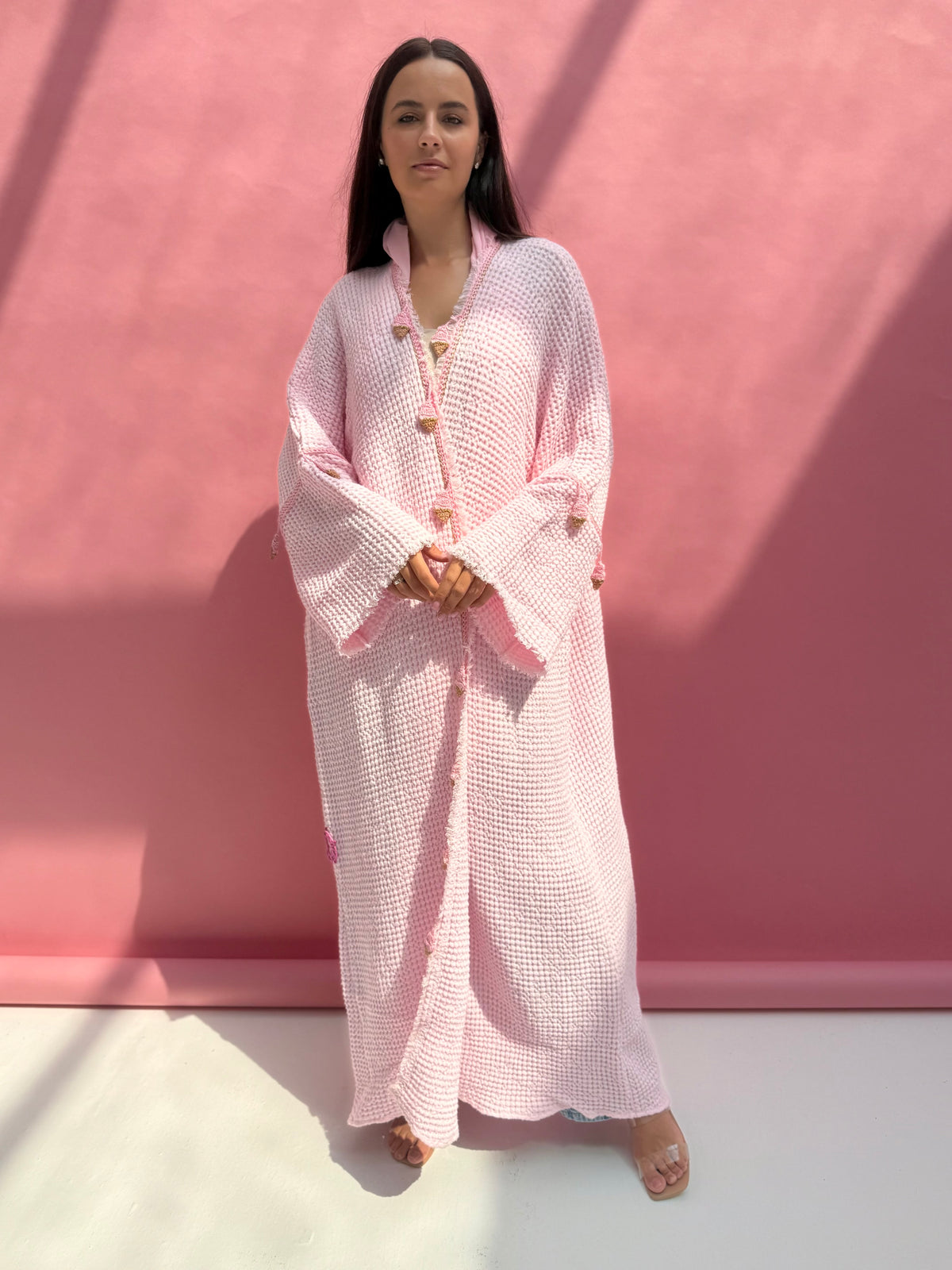 Waffle abaya - Ice Cream - Light Pink
