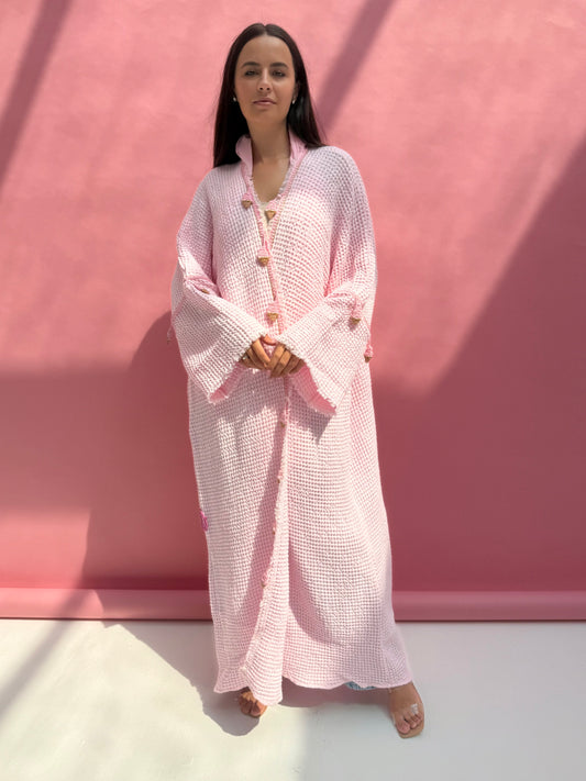 Waffle abaya - Ice Cream - Light Pink