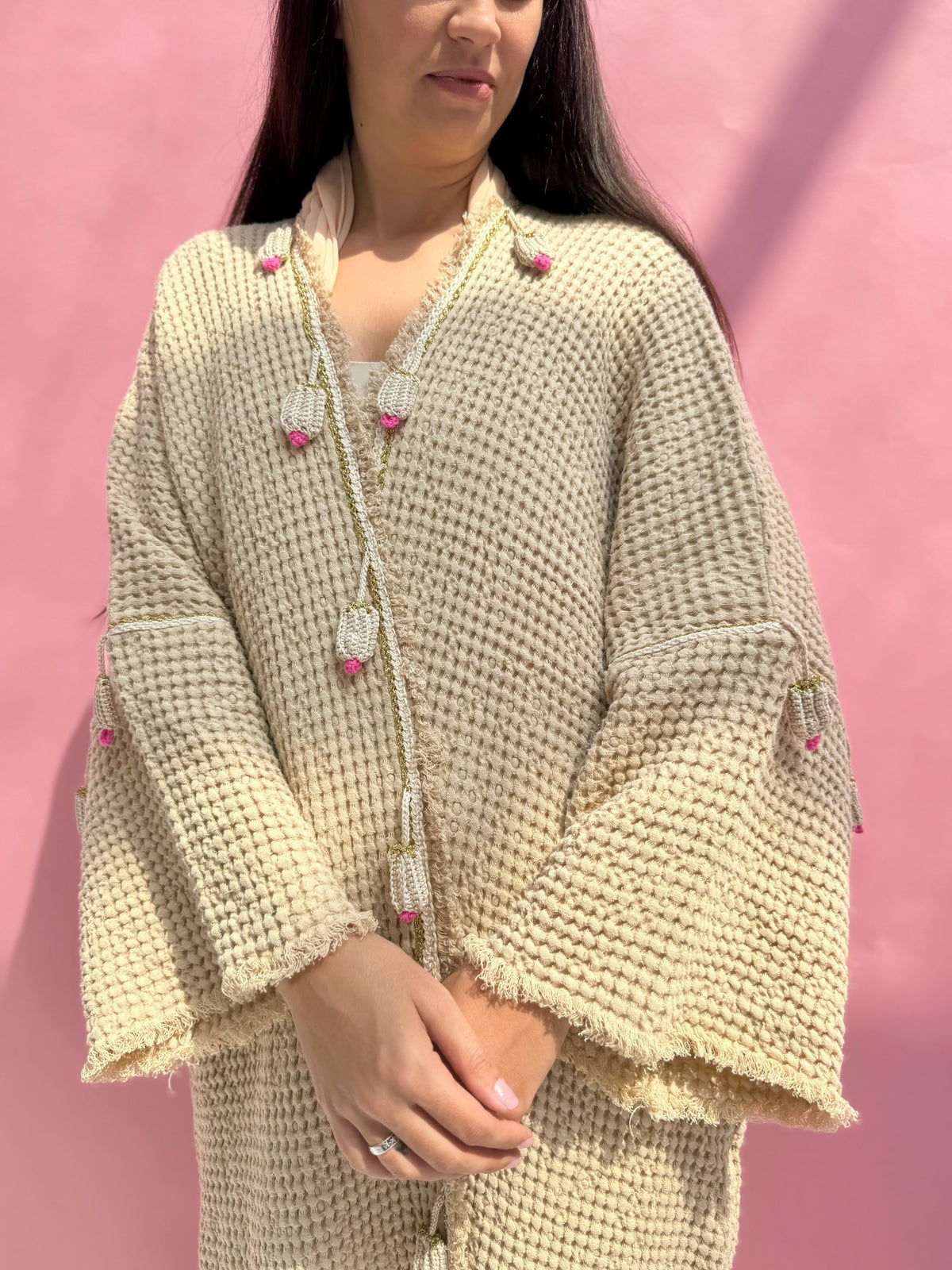 Waffle abaya - Ice Cream - Beige